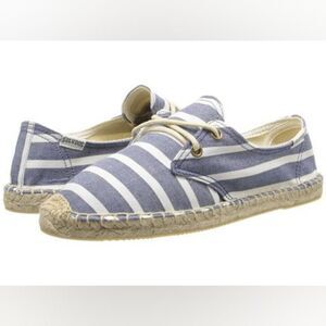 Soludos Derby Lace Classic Stripe Espadrille Shoes Size 6